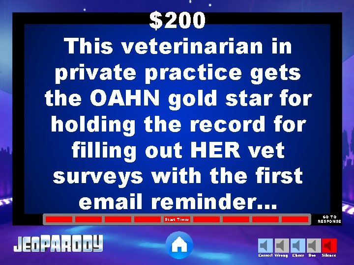 $200 This veterinarian in private practice gets the OAHN gold star for holding the