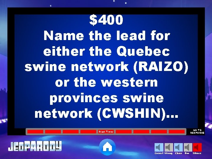 $400 Name the lead for either the Quebec swine network (RAIZO) or the western