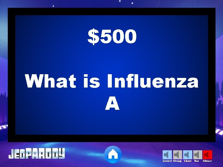 $500 What is Influenza A Correct Wrong Cheer Boo Silence 