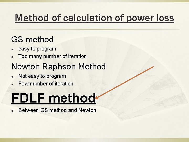 Method of calculation of power loss GS method l l easy to program Too Method of calculation of power loss GS method l l easy to program Too