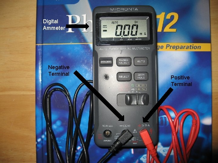 Digital Ammeter Negative Terminal Positive Terminal 