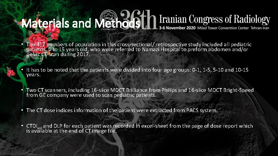 Materials and Methods • The 417 numbers of population in this cross-sectional/ retrospective study