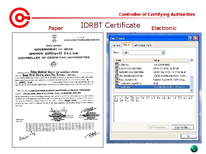 Paper IDRBT Certificate Electronic 