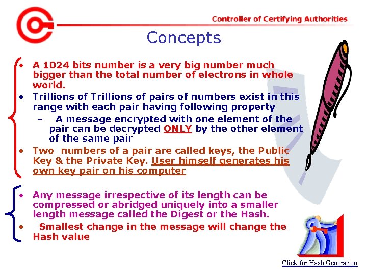 Concepts • A 1024 bits number is a very big number much bigger than