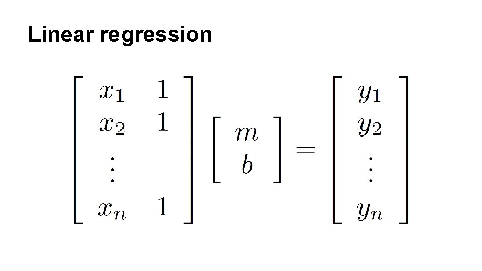 Linear regression 