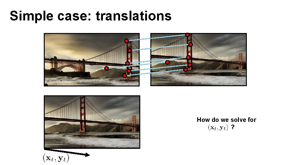 Simple case: translations How do we solve for ? 