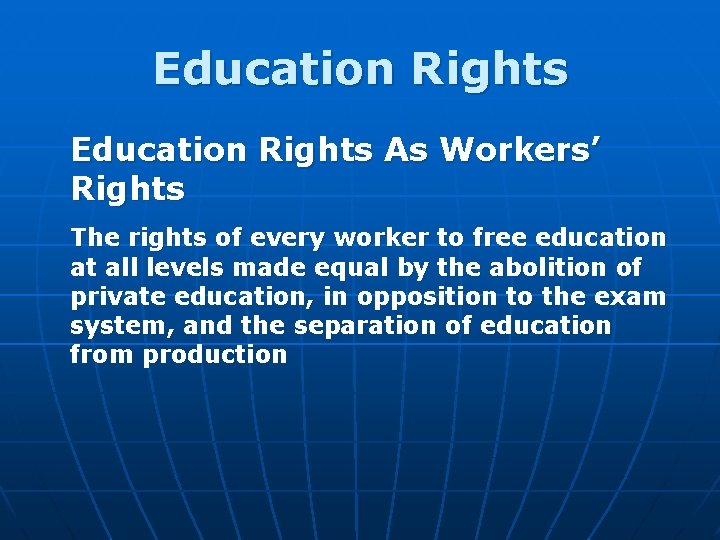 Education Rights in Global Capitalism Today Glenn Rikowski