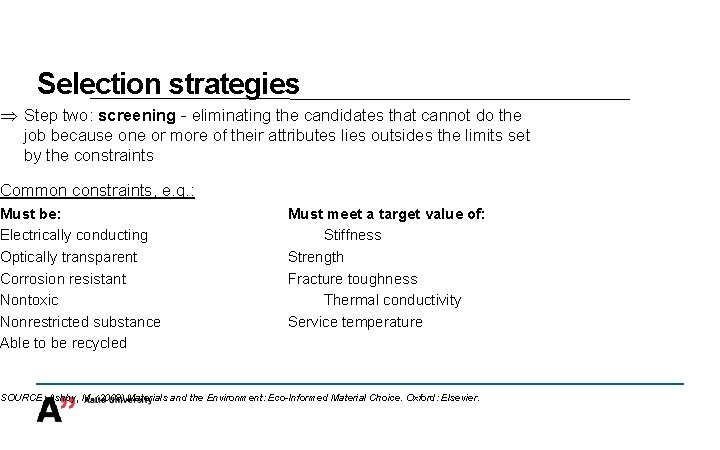 Selection strategies Þ Step two: screening - eliminating the candidates that cannot do the