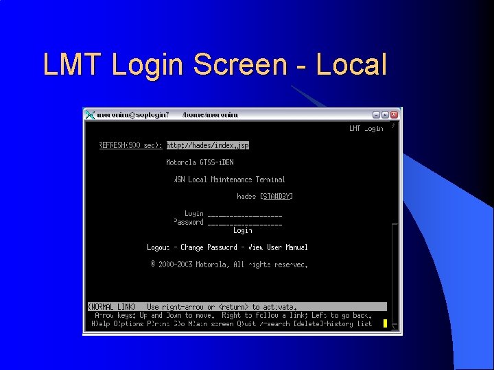 LMT Login Screen - Local 