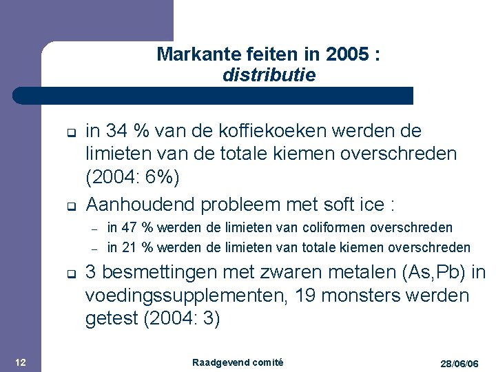 JPM Markante feiten in 2005 : distributie q q in 34 % van de