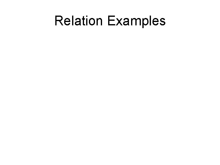 Relation Examples 