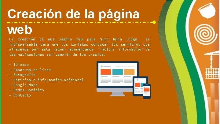 Creación de la página web La creación de una página web para Suni Runa