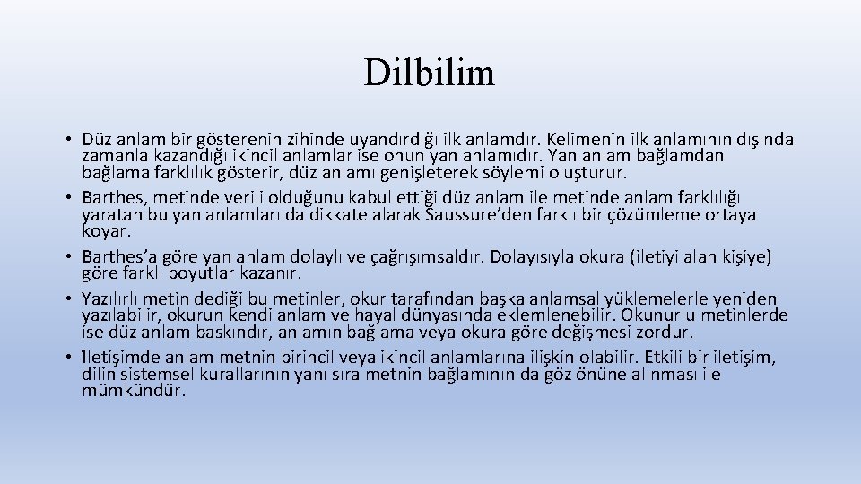 Dilbilim • Du z anlam bir go sterenin zihinde uyandırdıg ı ilk anlamdır. Kelimenin