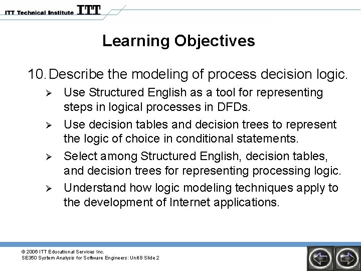 Chapter 8 Structuring System Logical Requirements 2006 ITT