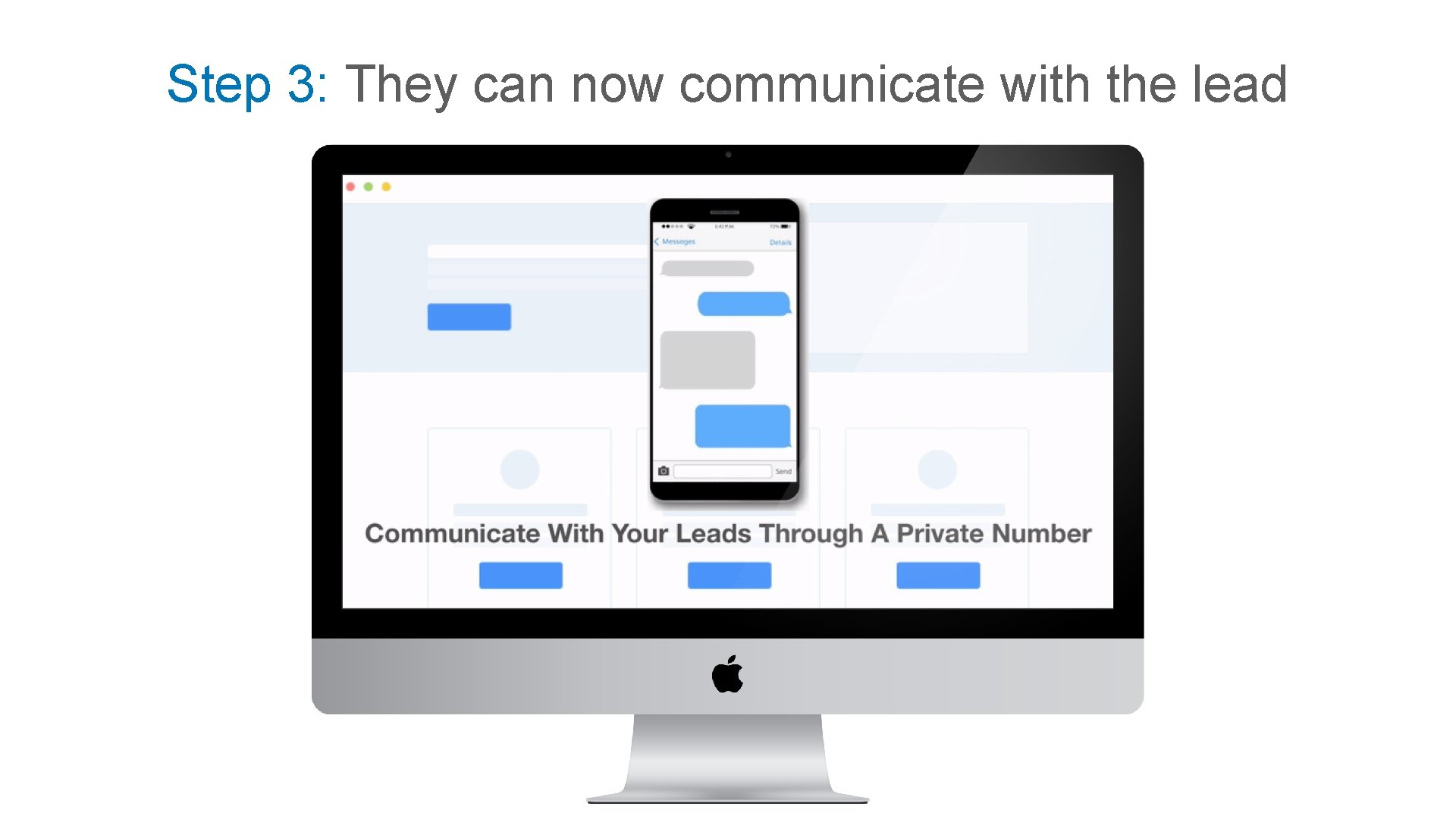 Step 3: They can now communicate with the lead Step 3: They can now communicate with the lead