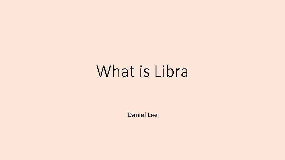 What is Libra Daniel Lee 