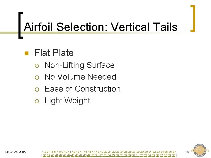 Airfoil Selection: Vertical Tails n Flat Plate ¡ ¡ March 24, 2005 Non-Lifting Surface