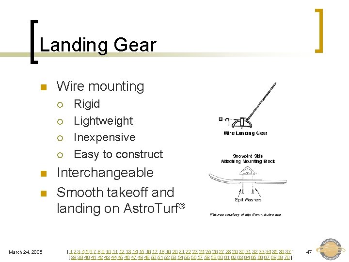 Landing Gear n Wire mounting ¡ ¡ n n March 24, 2005 Rigid Lightweight
