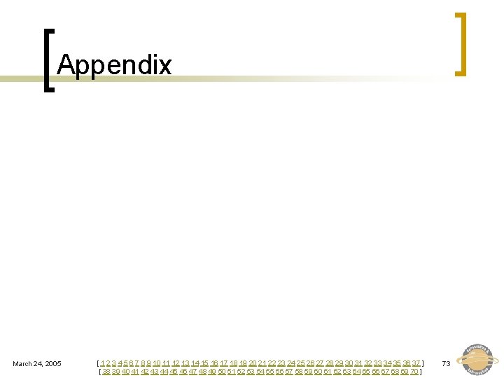 Appendix March 24, 2005 [ 1 2 3 4 5 6 7 8 9