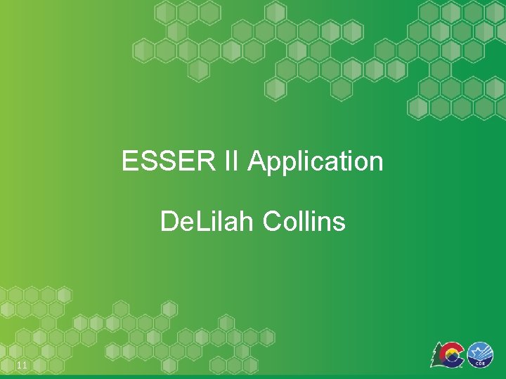 ESSER II Application De. Lilah Collins 11 