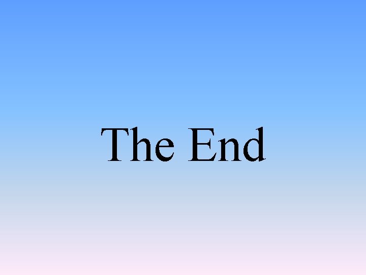 The End 