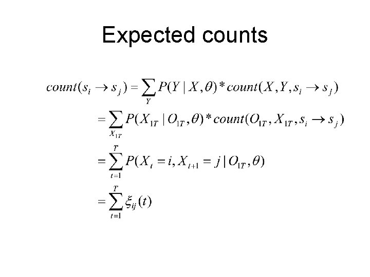 Expected counts 