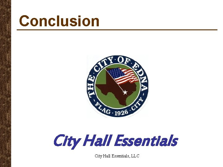 Conclusion City Hall Essentials, LLC 