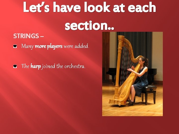 Let’s have look at each section. . STRINGS – Many more players were added.