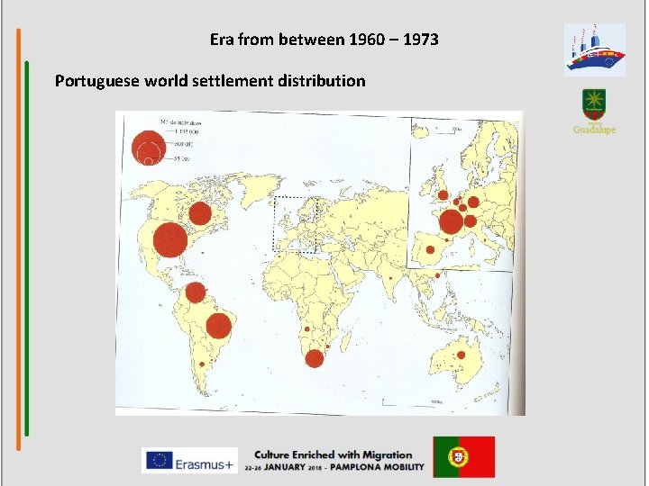 Era from between 1960 – 1973 Portuguese world settlement distribution 