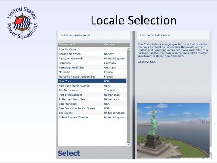 Locale Selection Locale Selection