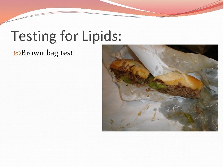 Testing for Lipids: Brown bag test 