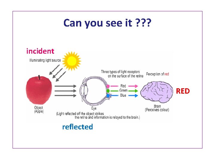 Can you see it ? ? ? incident RED reflected 