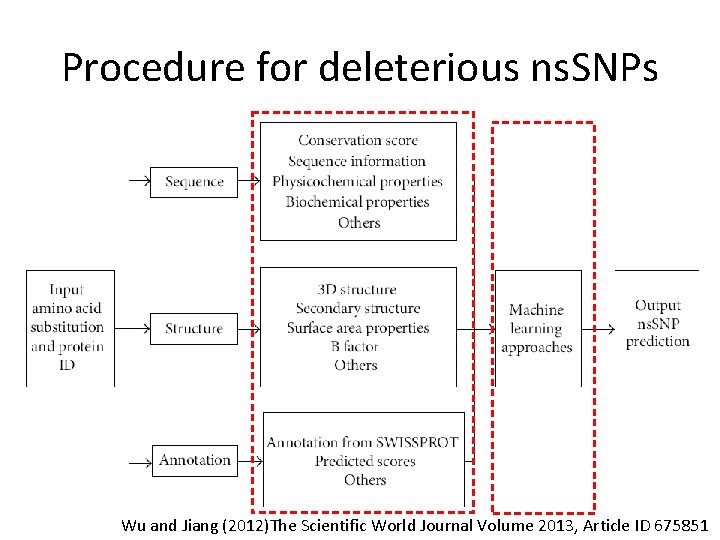 Procedure for deleterious ns. SNPs vv vv Wu and Jiang (2012)The Scientific World Journal