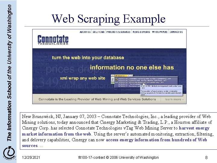 The Information School of the University of Washington Web Scraping Example New Brunswick, NJ, The Information School of the University of Washington Web Scraping Example New Brunswick, NJ,