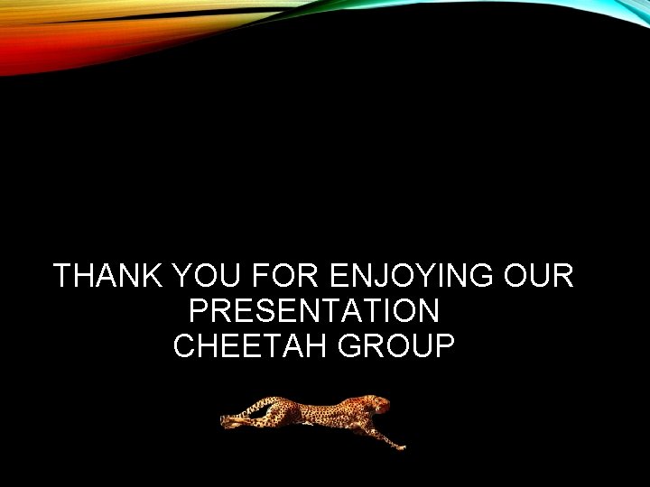 THANK YOU FOR ENJOYING OUR PRESENTATION CHEETAH GROUP 