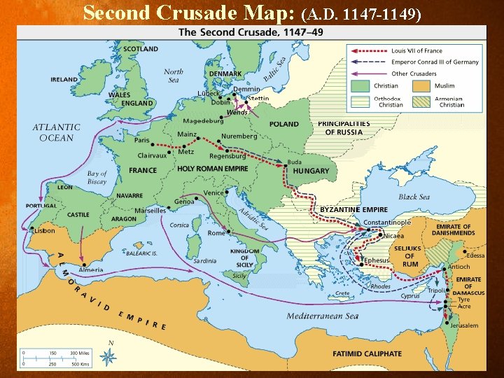 Second Crusade Map: (A. D. 1147 -1149) 