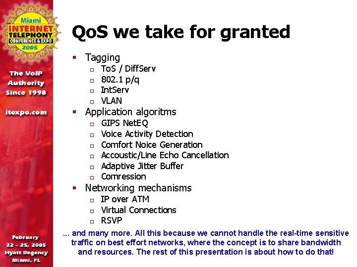 Qo. S we take for granted § Tagging o o To. S / Diff.