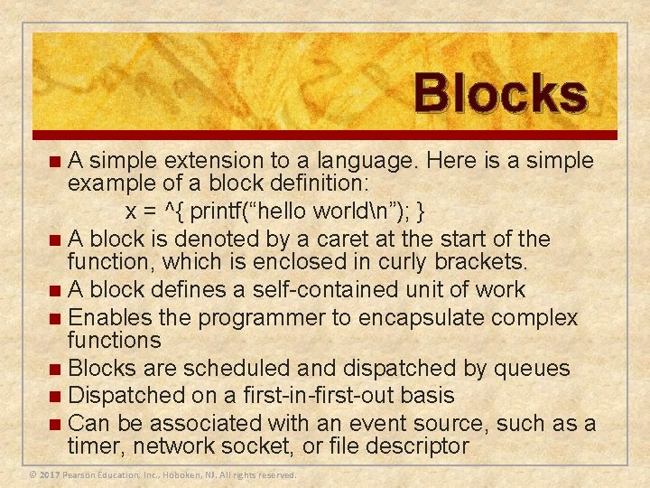 Blocks A simple extension to a language. Here is a simple example of a