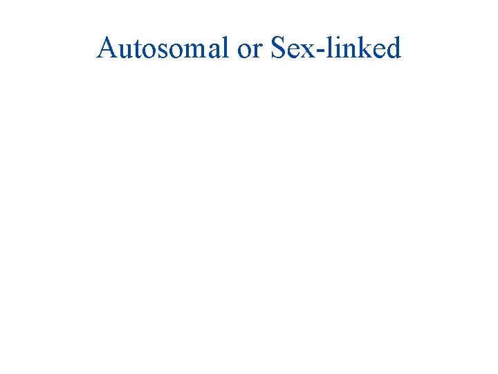 Autosomal or Sex-linked 