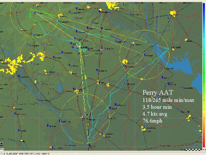 Perry AAT Perry 118/285 mile min/max 3. 5 hour min 4. 7 kts avg