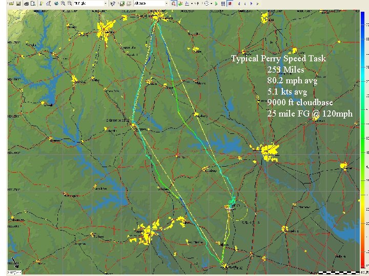 Typical Perry Speed Task 253 Miles 80. 2 mph avg 5. 1 kts avg