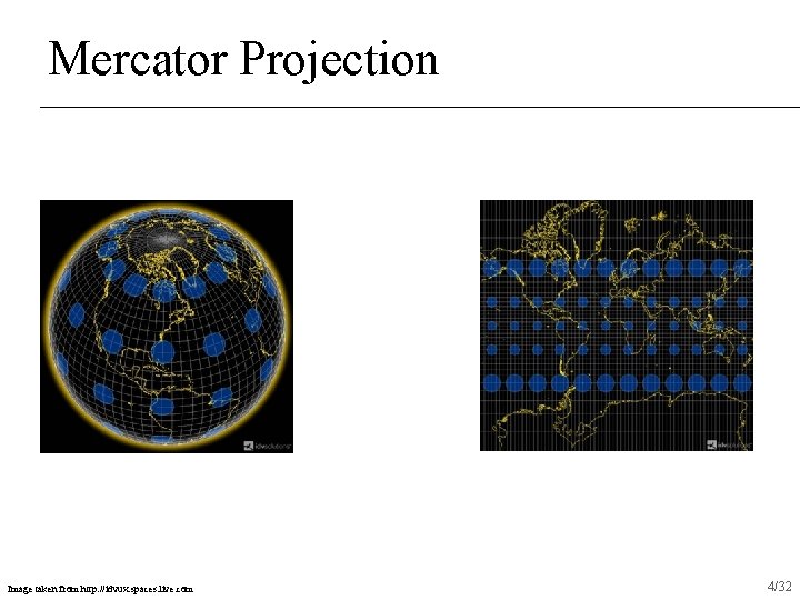 Mercator Projection Image taken from http: //idvux. spaces. live. com 4/32 