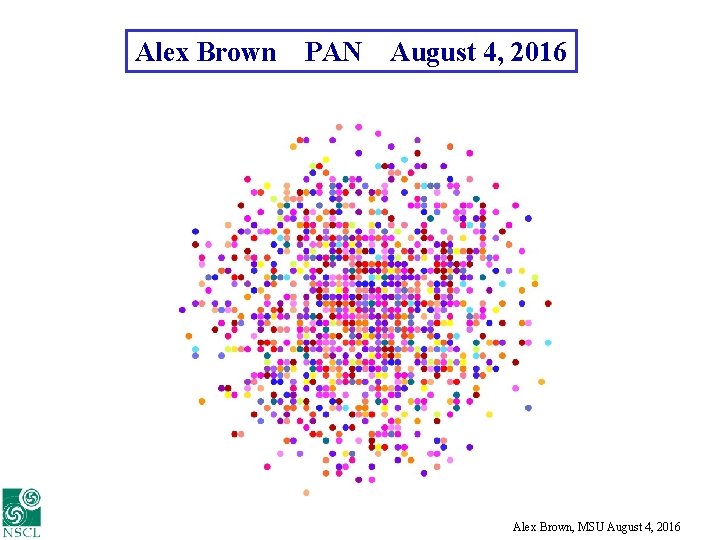 Alex Brown PAN August 4, 2016 Alex Brown, MSU August 4, 2016 