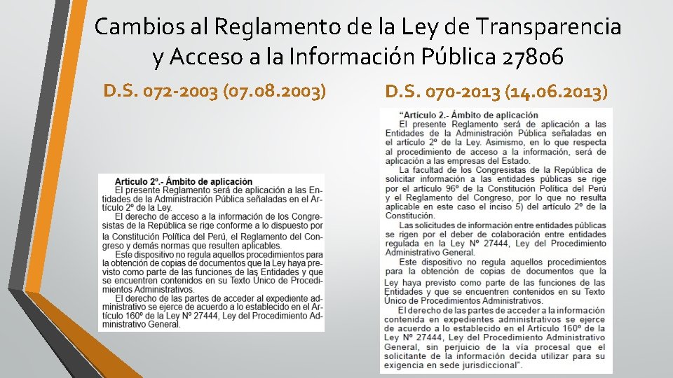 Cambios al Reglamento de la Ley de Transparencia y Acceso a la Información Pública