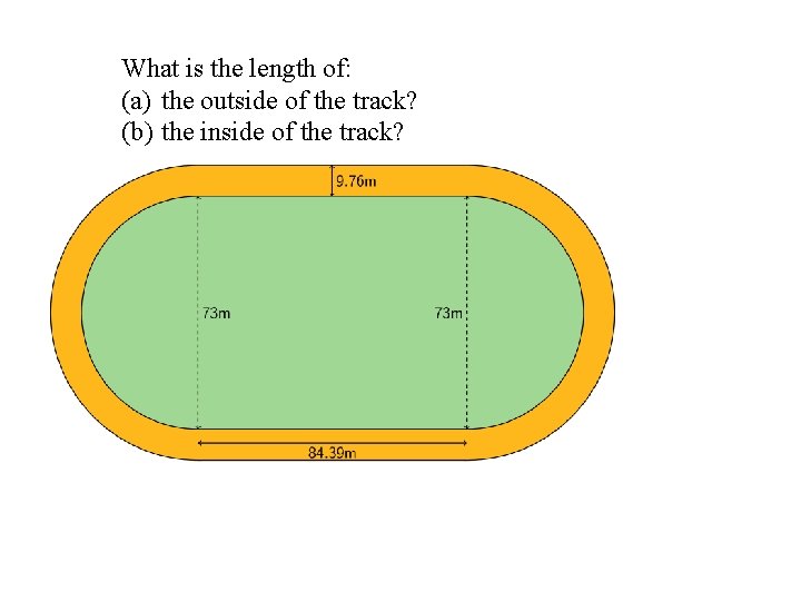 What is the length of: (a) the outside of the track? (b) the inside