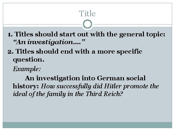 Title History Example IB History Internal Assessment Suggestions 1 Choose a