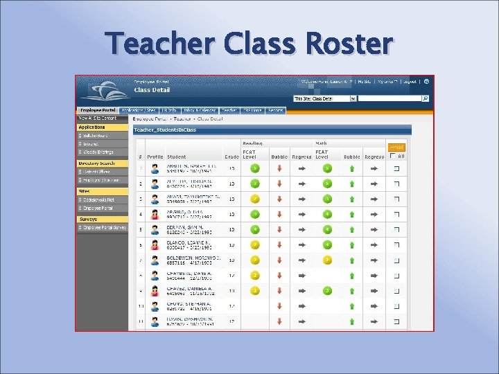 Teacher Class Roster 
