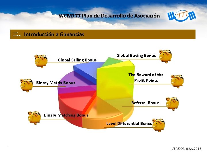 WCM 777 Plan de Desarrollo de Asociación 二、Introducción a Ganancias Global Selling Bonus Binary
