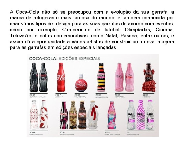 A Coca-Cola não só se preocupou com a evolução da sua garrafa, a marca