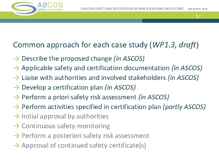 AVIATION SAFETY CERTIFICATION OF NEW OPERATIONS AND SYSTEMS